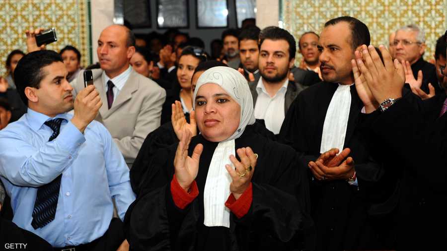 المحامون التونسيون في تونس العاصمة يعبرون عن تضامنهم سكان سيدي بوزيد يوم 29 ديسمبر 2010