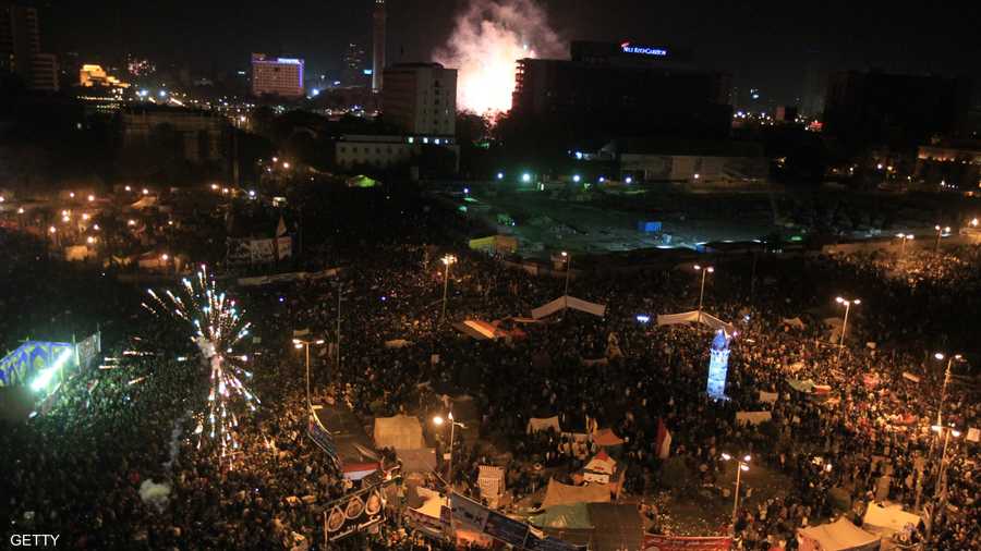 الألعاب النارية كانت حاضرة في ميدان التحرير