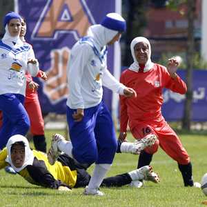 صورة أرشيفية لفريق إيران للسيدات لكرة القدم