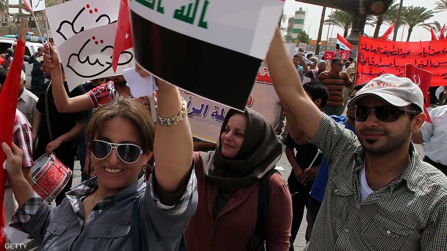 أنصار الحزب الشيوعي العراقي تظاهروا في ساحة الفردوس وسط بغداد إحياء لليوم العالمي للعمال 