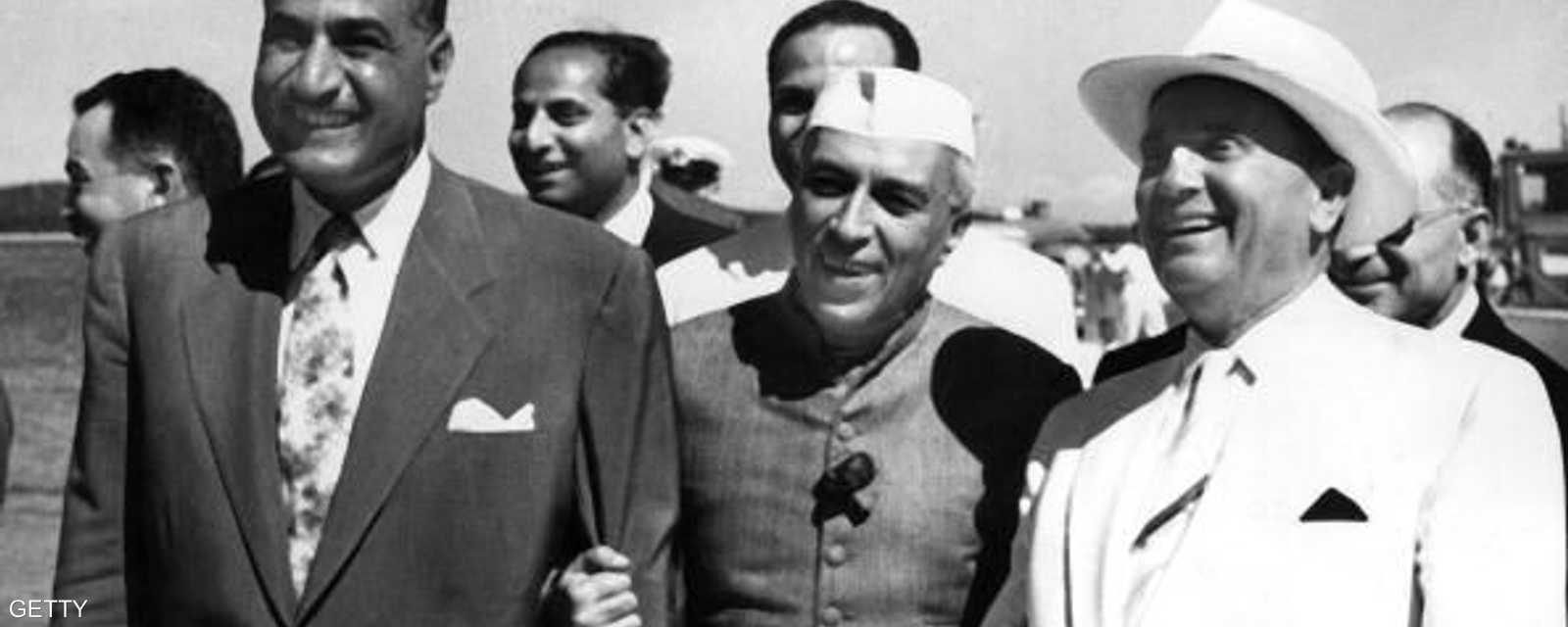 الآباء المؤسسون لحركة عدم الانحياز أثناء مشاركتهم في مؤتمر في إندونيسيا في يوليو 1956