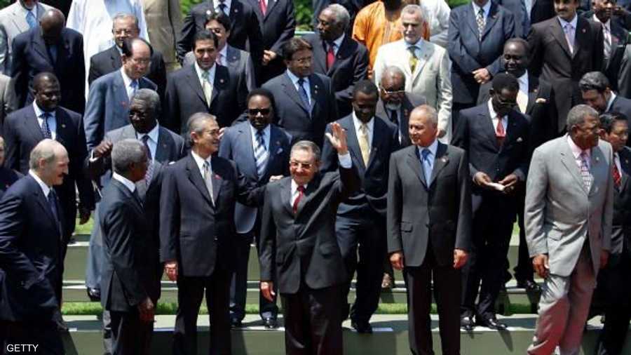 عدد من قادة الدول المشاركة في قمة عدم الانحياز في كوبا عام 2006