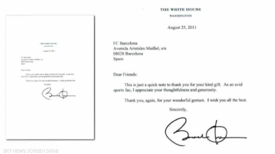 أوباما يشكر برشلونة