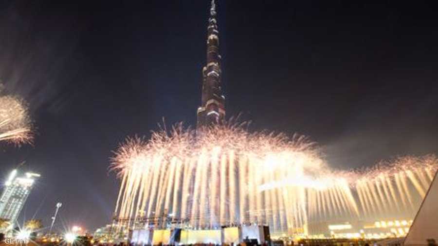 احتفالات في برج خليفة في دبي بمناسبة رأس السنة الميلادية