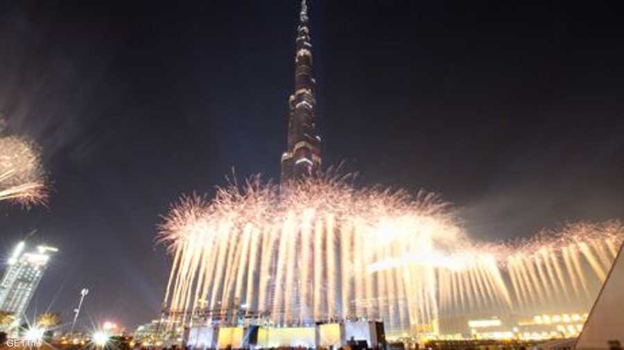 احتفالات في برج خليفة في دبي بمناسبة رأس السنة الميلادية