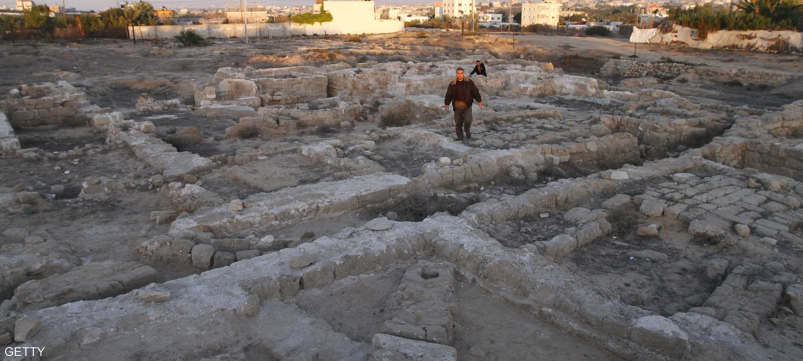 منظر عام لموقع دير القديس هيلاريون الأثري وسط قطاع غزة.