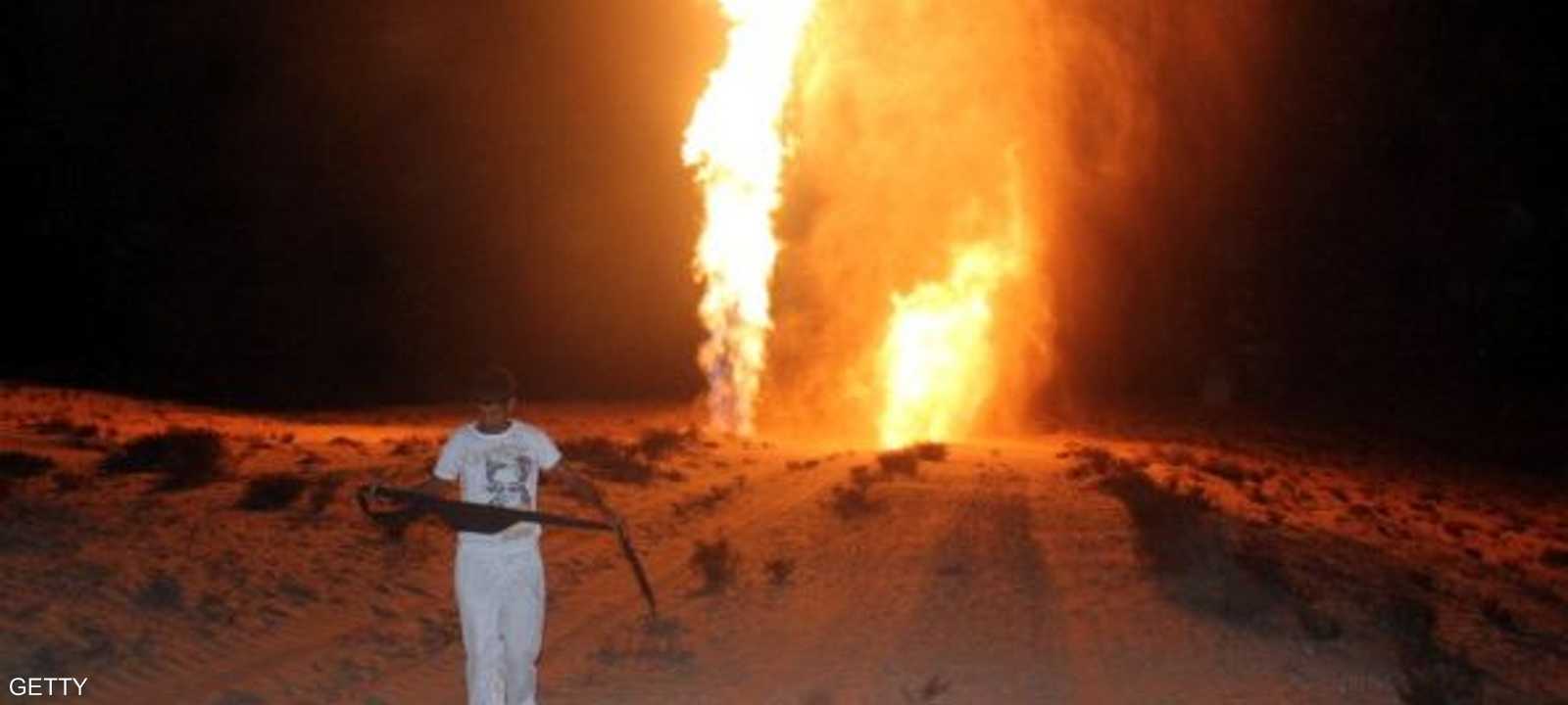 أرشيفية لتفجير خط غاز في سيناء