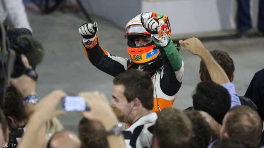 السائق المكسيكي سيرخيو بيريز سائق فورس إنديا-مرسيدس حل في المركز الثالث