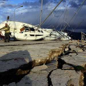 من زلزال سابق ضرب إحدى جزر اليونان - أرشيفية
