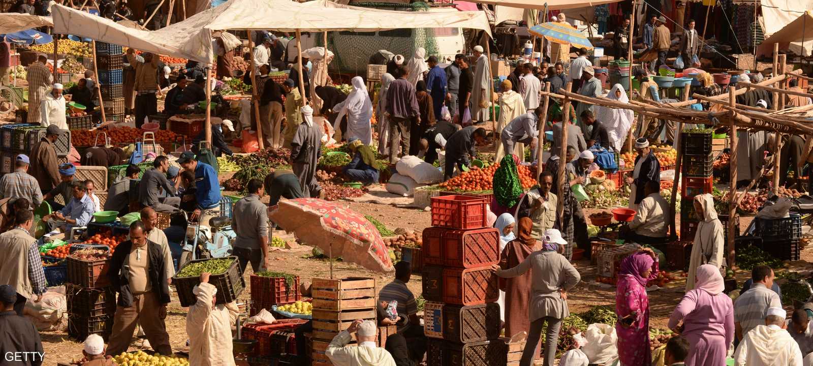 أحد الأسواق المغربية في مدينة طنجة - أبريل 2014.