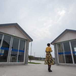 منزلان تم بناؤهما عبر طابعة ثلاثية الأبعاد في شنغهاي بالصين. (أرشيف)