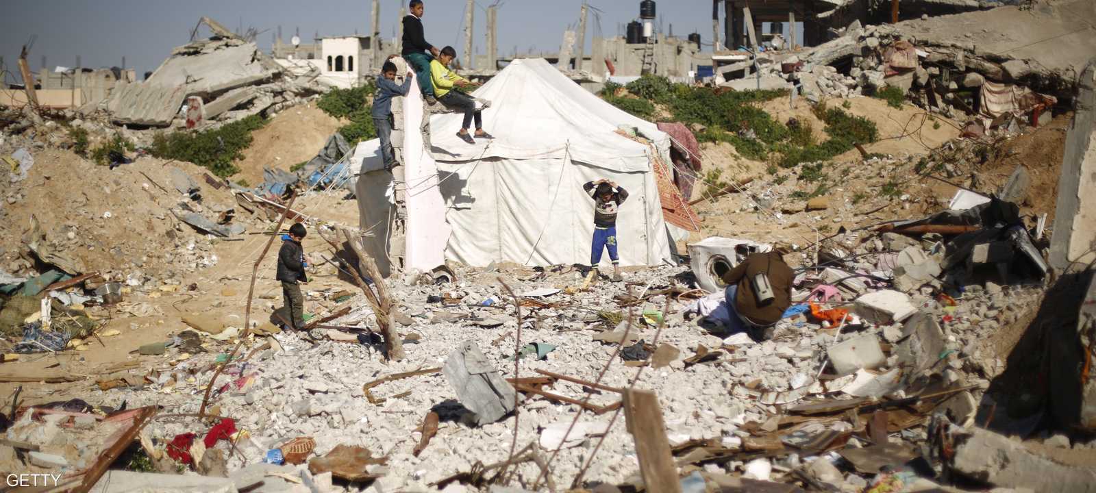 جانب من آثار الدمار في قطاع غزة من جراء الحرب الإسرائيلية الأخيرة.