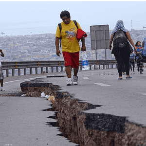 جانب من آثار زلزال ضرب تشيلي عام 2014