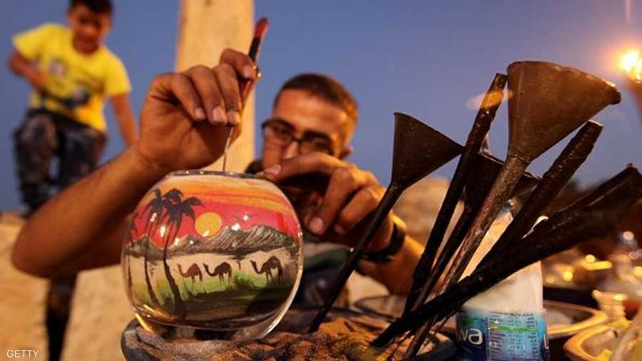 فنون النحت بالرمال حاضرة أيضا في مهرجان جرش 