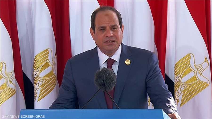 الرئيس المصري عبد الفتاح السيسي خلال حفل افتتاح قناة السويس الجديدة