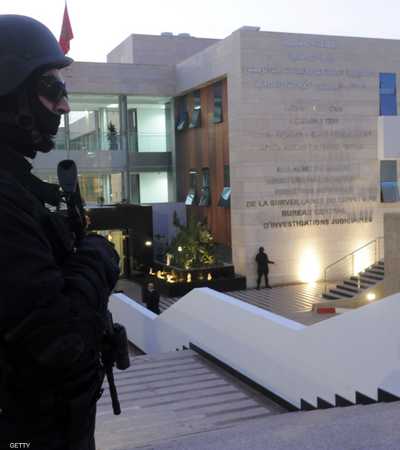 عنصر أمن عند مدخل مكتب مكافحة الإرهاب في المغرب