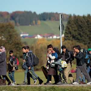 مجموعة من اللاجئين تصل ولاية بافاريا بألمانيا (أرشيف)