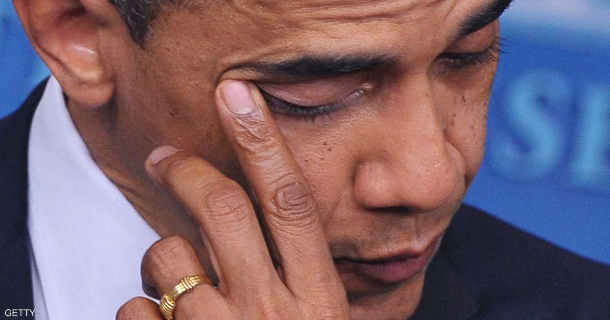 Obama crying.