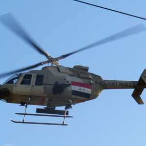 مروحية عراقية أثناء العمليات العسكرية في منطقة الرمادي - أرشيفية