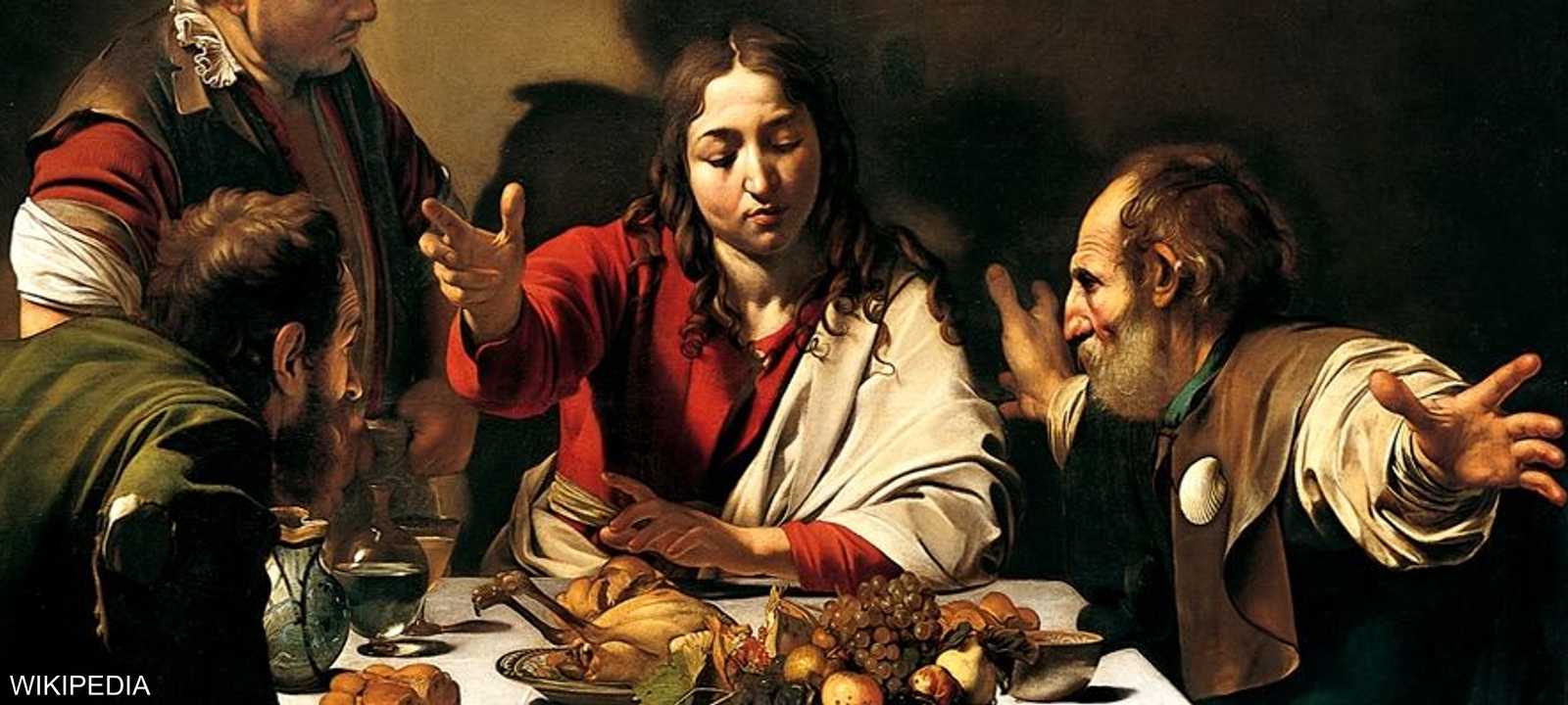 لوحة عشاء في إيموس لكارافاجيو