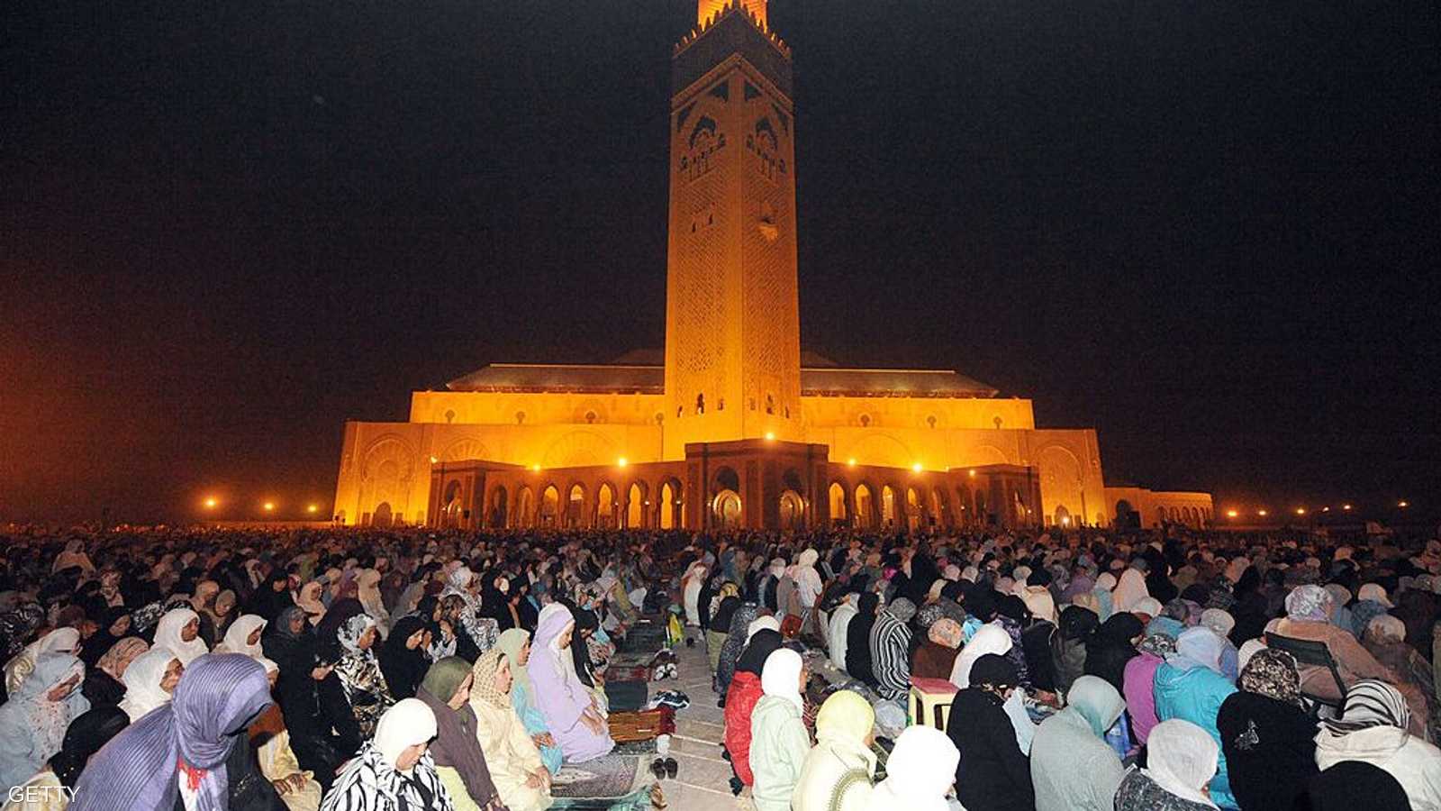 التراويح في مسجد الحسن الثاني
