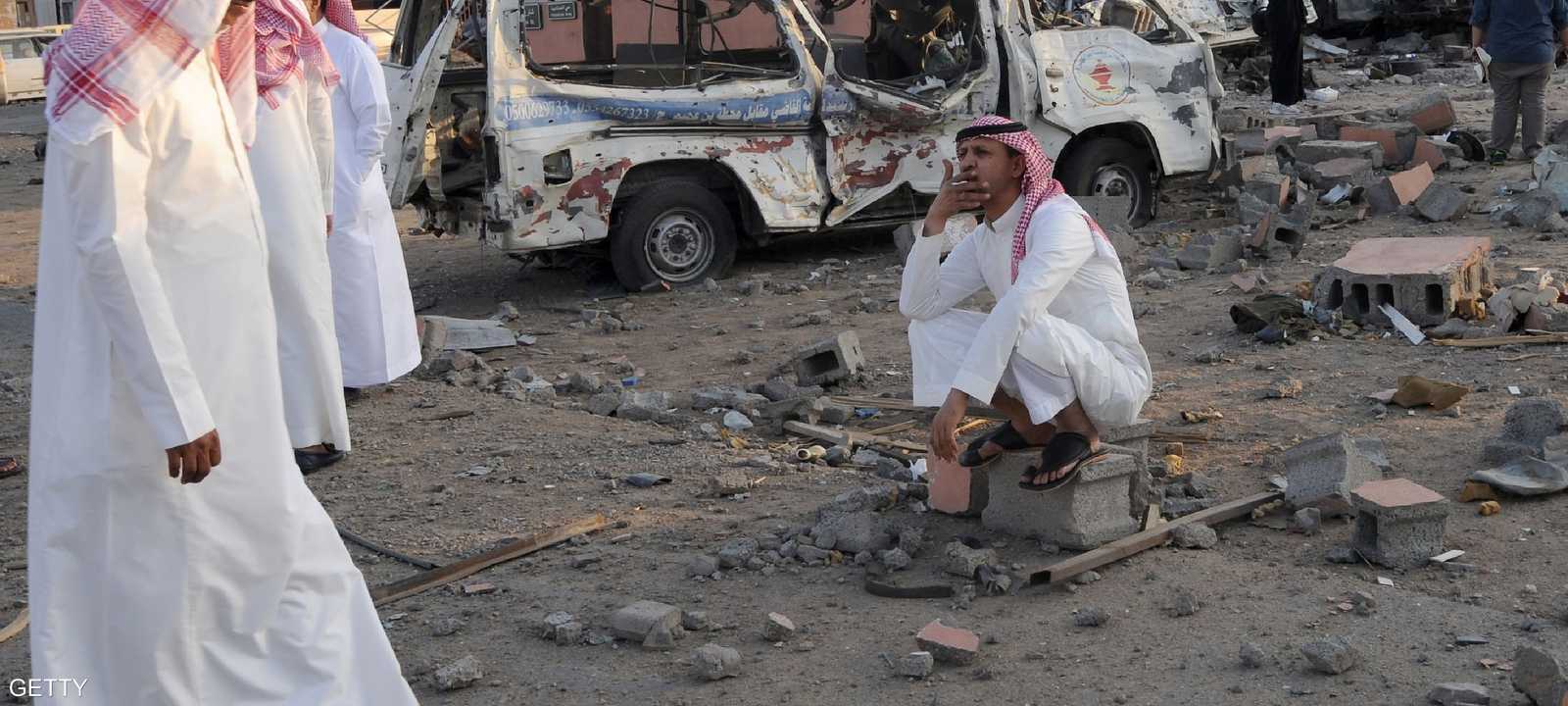 بين الحين والآخر تسقط مقذوفات من الأراضي اليمنية على نجران