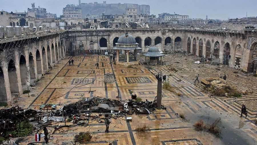 آثار الدمار في الجامع الأموي
