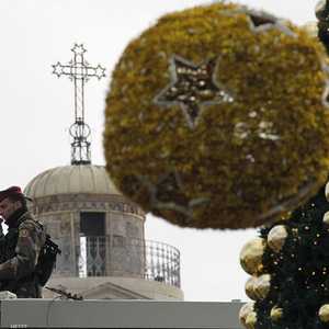 تم نشر  قوات أمنية فلسطينية في الشوارع التي تؤدي إلى ساحة الكنيسة