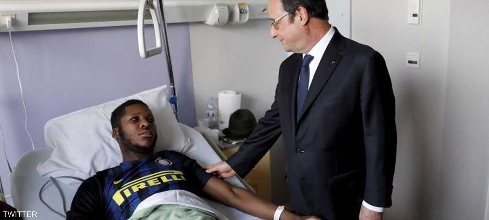 تيو.. حين زاره الرئيس الفرنسي بالمستشفى