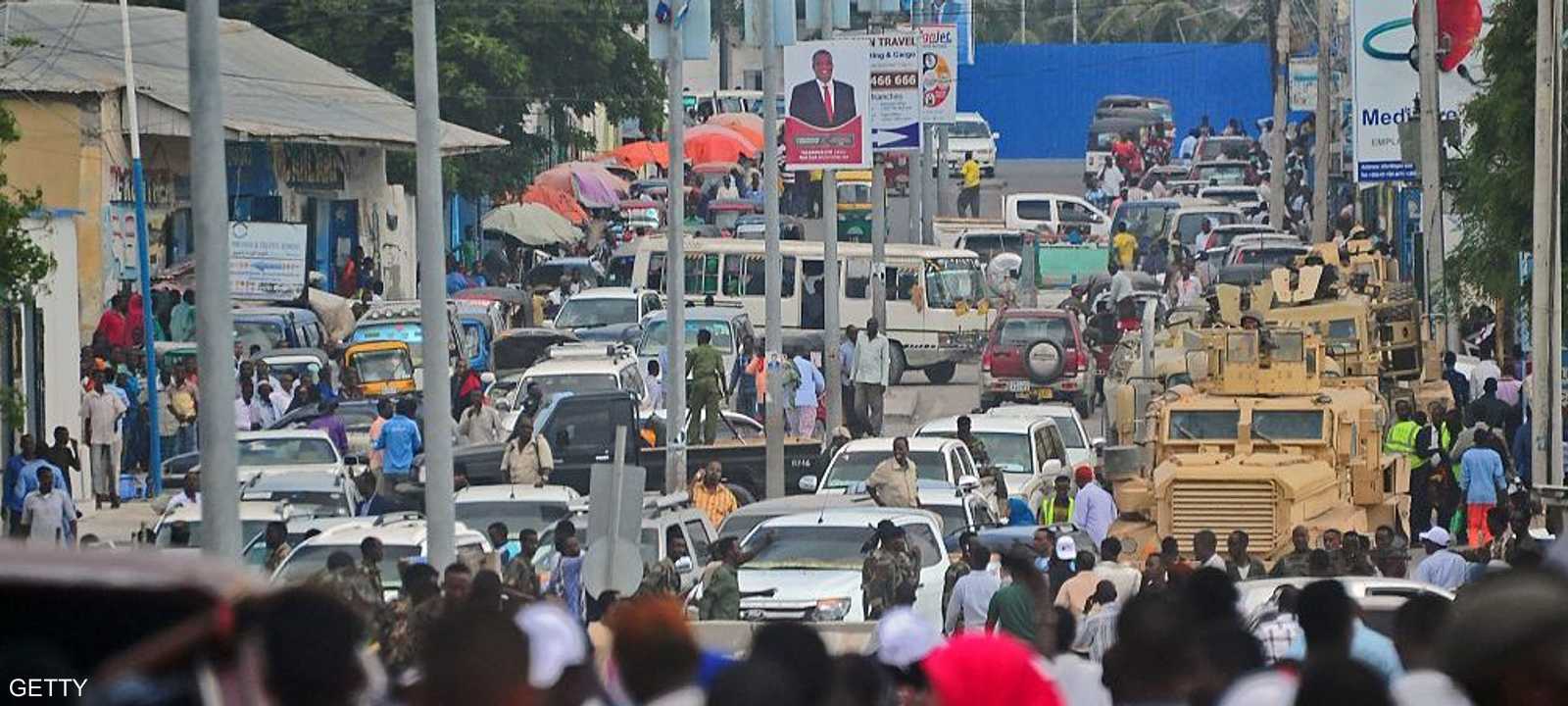 جانب من العاصمة مقديشو (صورة أرشيفية لحملات انتخابية)