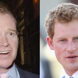 جيمس هيويت (يسار) والأمير هاري (يمين)