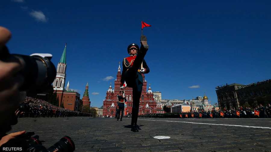 أقيمت التدريبات في الساحة الحمراء وهي مكان العرض أيضا