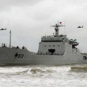 سفينة حربية للبحرية الصينية خلال مناورات مع روسيا - أرشيف.