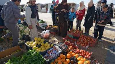 بائع خضروات في مخيم الزعتري