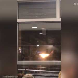 اشتعال محرك طائرة في مطار سياتل