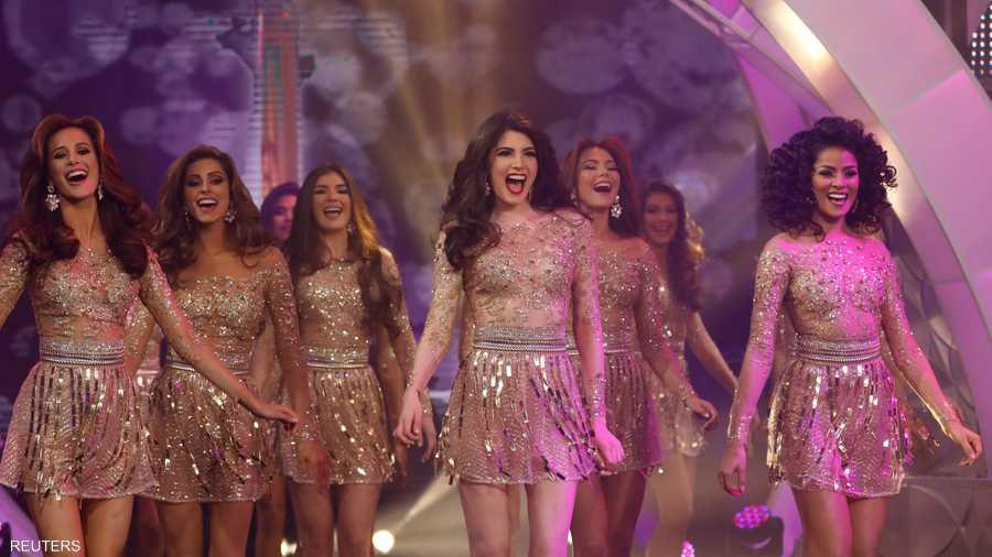 متسابقات فنزويلا أثناء الحفل