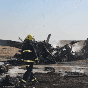 حطام المروحية العراقية في محافظة واسط
