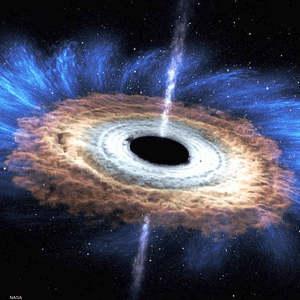 رسم لثقب أسود تصل كتلته إلى 3 ملايين سنة ضوئية