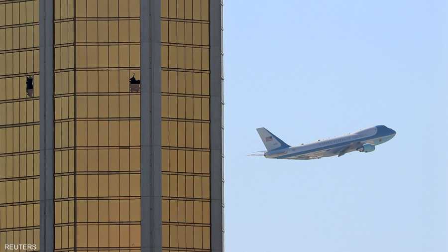 طائرة ترامب تغادر لاس فيغاس التي شهدت أكثر الهجمات دموية