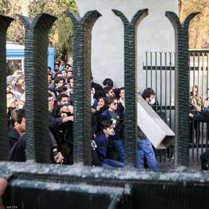 جانب من التظاهرات في جامعة طهران