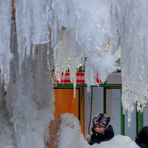 نافورة متجمدة في نيويورك