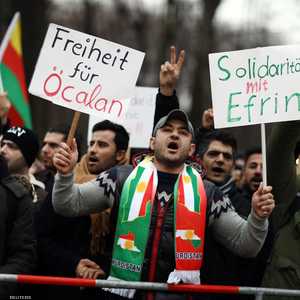 تظاهرة مؤيدة للأكراد أمام السفارة التركية في برلين - أرشيفية