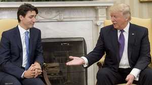 ترامب يستقبل رئيس وزراء كندا جاستن ترودو في البيت الأبيض.