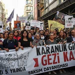 جانب من المظاهرة في إسطنبول.