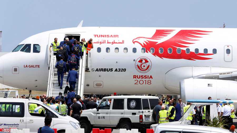 طائرة المنتخب التونسي المتجهة لروسيا