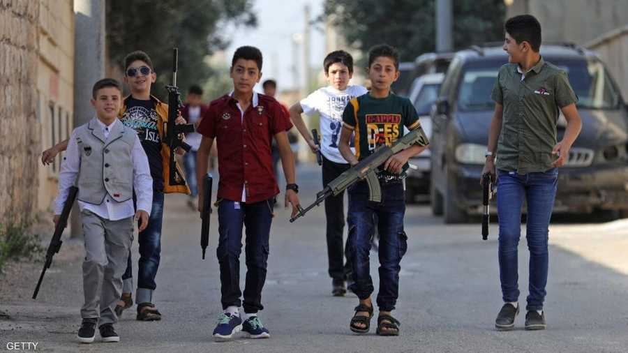 انعكست أجواء الحرب على احتفال الأطفال السوريين بالعيد