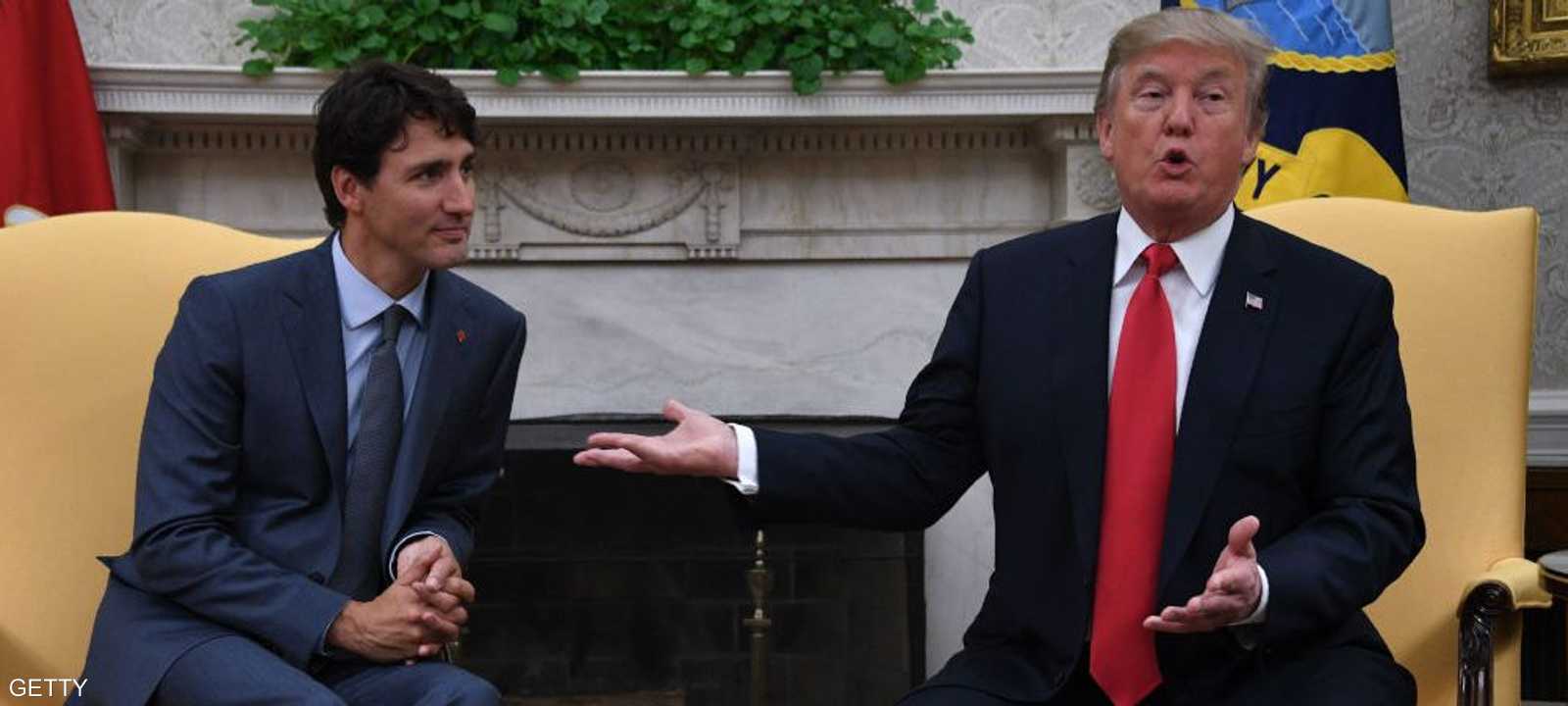 خلال لقاء سابق بين ترودو وترامب