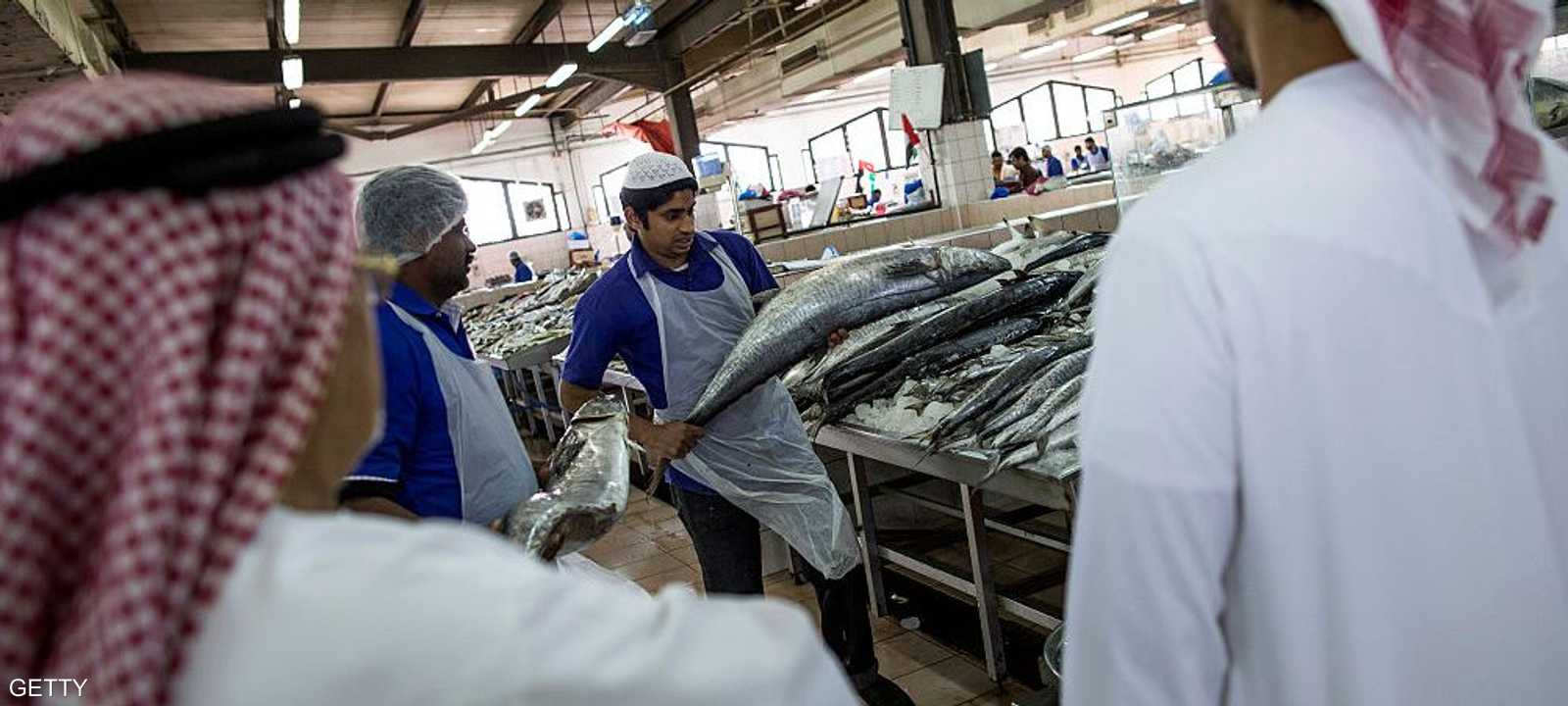 جانب من سوق الأسماك في دبي