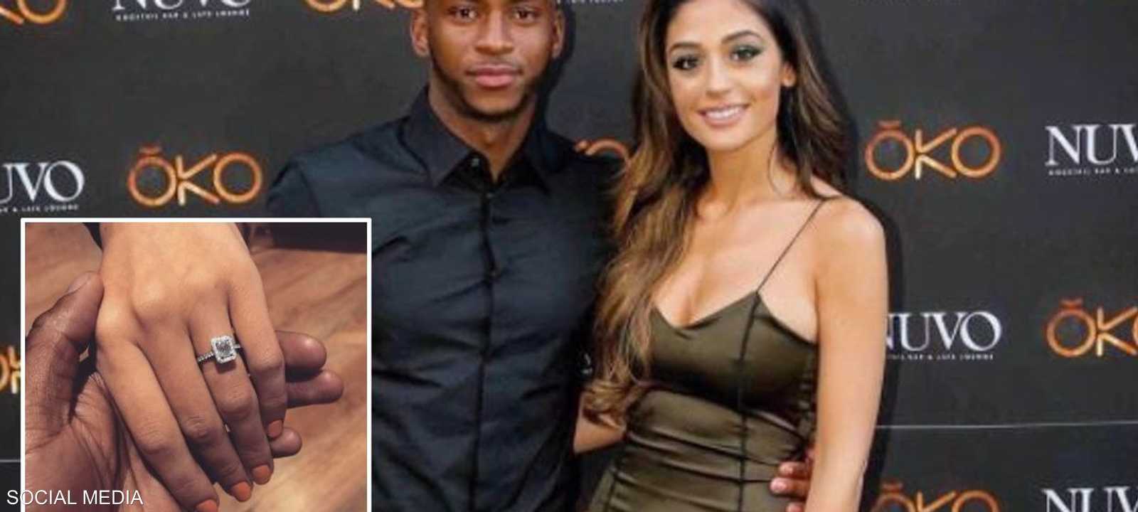 مع خطيبته ستيفانيا