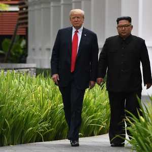 جانب من قمة كيم وترامب الأولى في سنغافورة في 12 يونيو الماضي